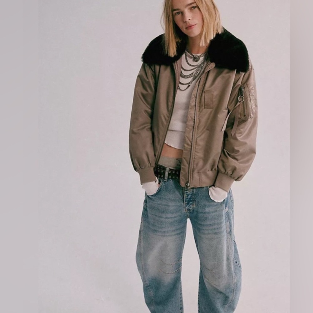 Free People We The Free Aviator Bomber Jacket
